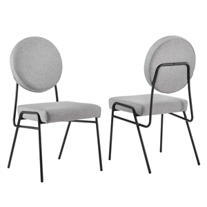 Pemberly Row Fabric Upholstered Dining Side Chairs in Light Gray (Set of 2)