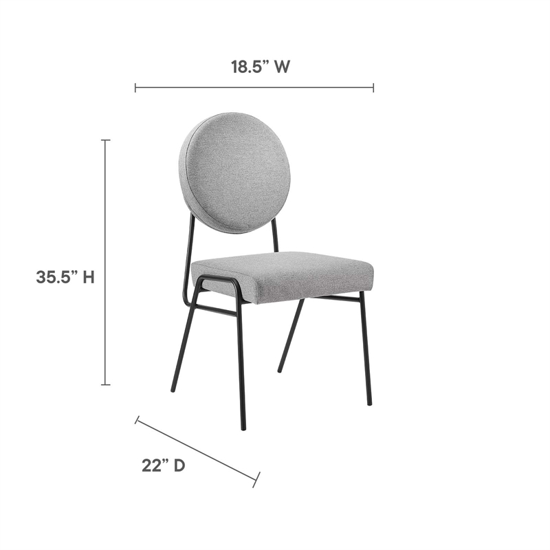Pemberly Row Fabric Upholstered Dining Side Chairs in Light Gray (Set of 2)