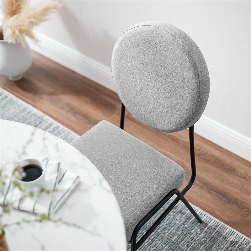 Pemberly Row Fabric Upholstered Dining Side Chairs in Light Gray (Set of 2)
