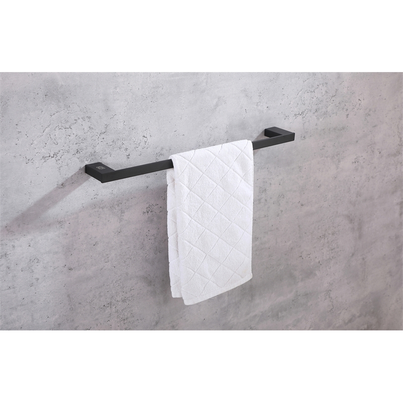 Pemberly Row 3-Pc Stainless Steel Bathroom Hardware Set in Black