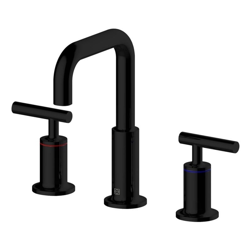 Pemberly Row Brass Double-Handle Bathroom Faucet in Black Finish