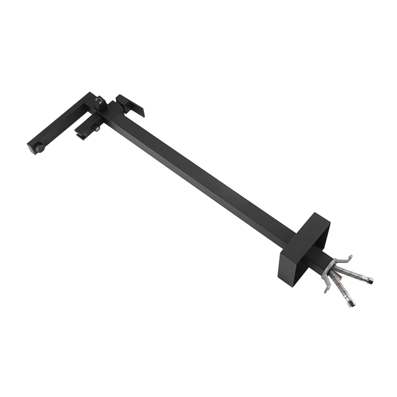 Pemberly Row Floor Mounted Tub Faucet with Hand Shower in Matte Black