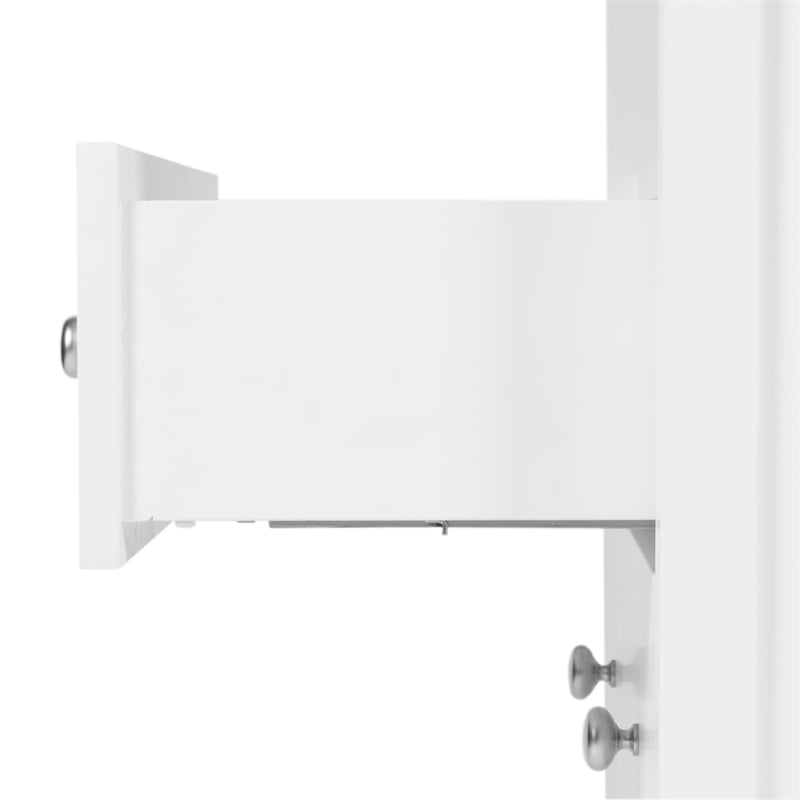 Pemberly Row 28 in. Wood 2 Drawer Nightstand with Open Shelf - White