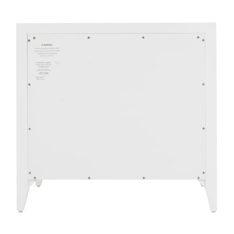 Pemberly Row 28 in. Wood 2 Drawer Nightstand with Open Shelf - White