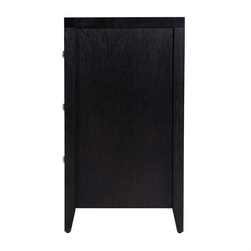 Pemberly Row 34 in. Rectangular Wood 3 Drawer Chest - Coffee Brown