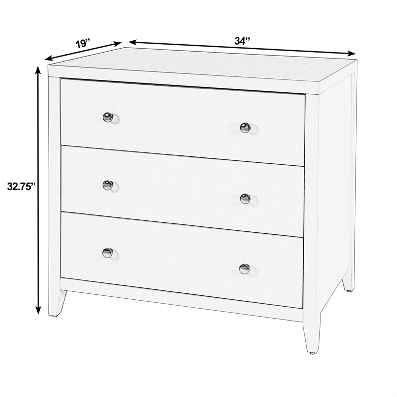 Pemberly Row 34 in. Rectangular Wood 3 Drawer Chest - Coffee Brown