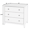 Pemberly Row 34 in. Rectangular Wood 3 Drawer Chest - Coffee Brown