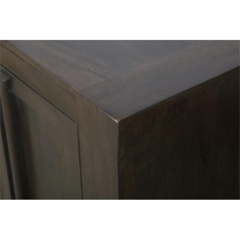 Pemberly Row Sideboard with 3 Drawers and 4 Doors in Charred Ember Brown