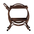 Pemberly Row Natural Rattan 2-Tier Kitchen Cart with Wheels