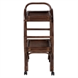 Pemberly Row Natural Rattan 2-Tier Kitchen Cart with Wheels