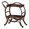 Pemberly Row Natural Rattan 2-Tier Kitchen Cart with Wheels