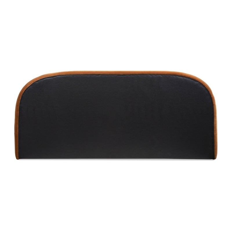 Pemberly Row Upholstered Platform Bed in Burnt Orange Performance Velvet