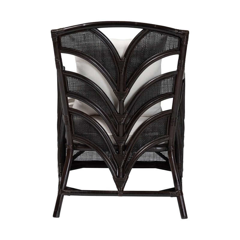 Pemberly Row Rattan Armchair with Leaf Frame and Wicker Design
