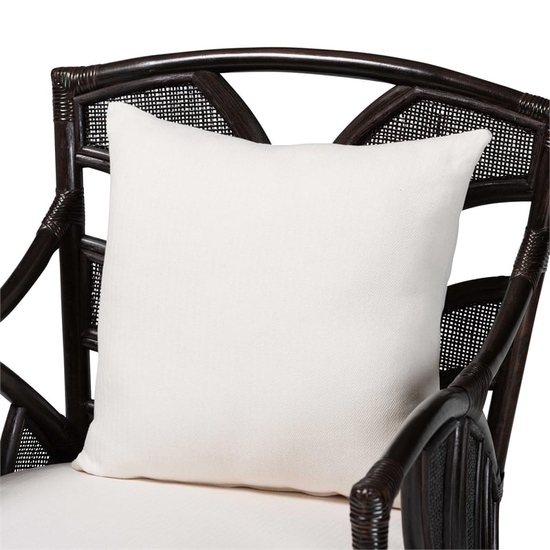Pemberly Row Rattan Armchair with Leaf Frame and Wicker Design