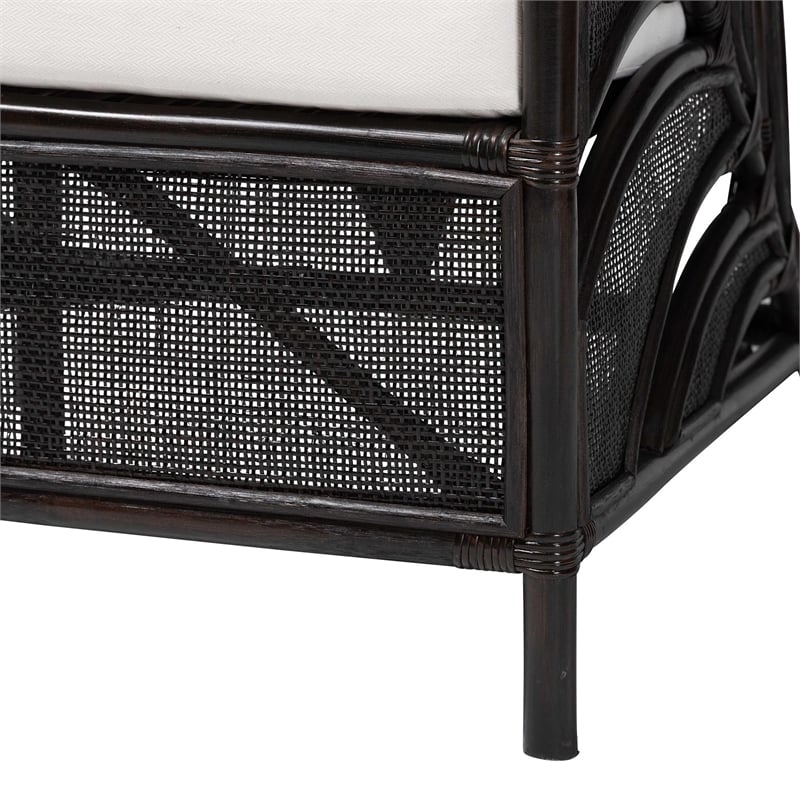 Pemberly Row Rattan Armchair with Leaf Frame and Wicker Design