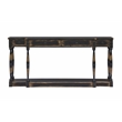 Pemberly Row 4-Drawer Console Table in Deep Brown Solid Wood Finish