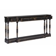 Pemberly Row 4-Drawer Console Table in Deep Brown Solid Wood Finish