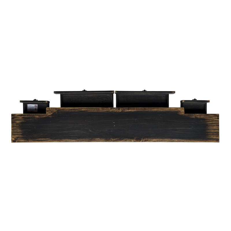 Pemberly Row 4-Drawer Console Table in Deep Brown Solid Wood Finish