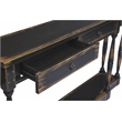 Pemberly Row 4-Drawer Console Table in Deep Brown Solid Wood Finish