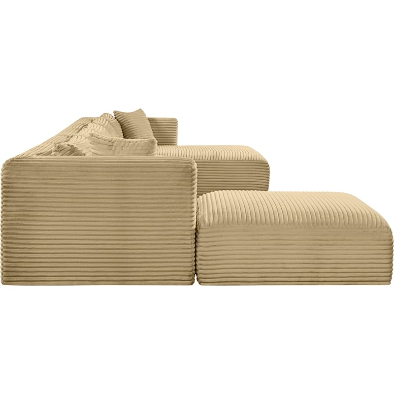 Pemberly Row 6-Piece Camel Corduroy Modular Sectional Sofa