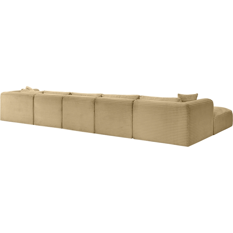 Pemberly Row 6-Piece Camel Corduroy Modular Sectional Sofa