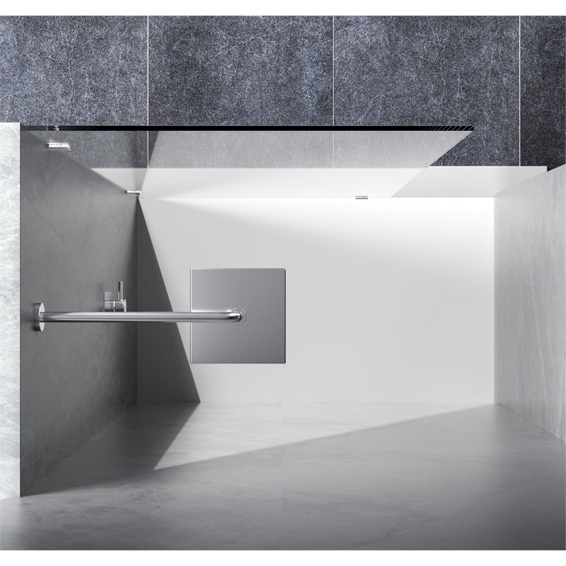 Pemberly Row Frameless Shower Door with Chrome Finish