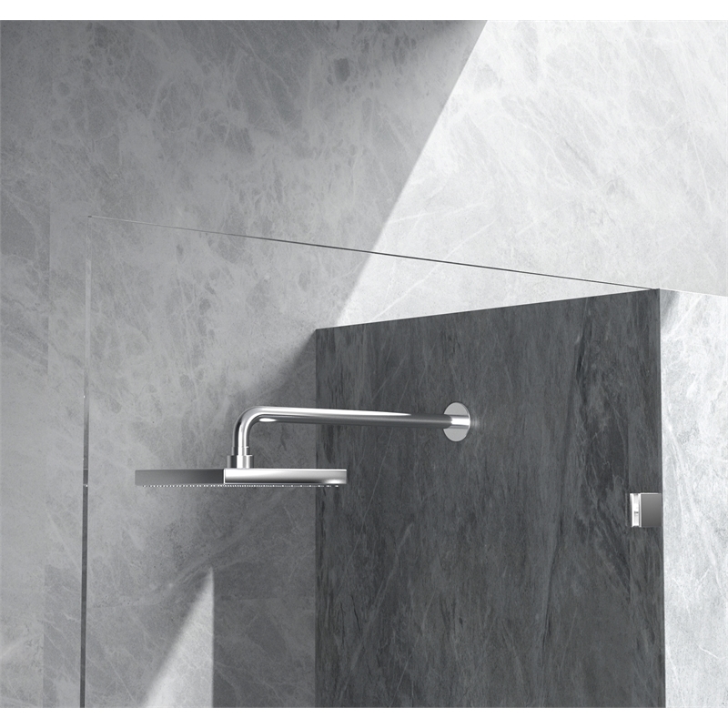 Pemberly Row Frameless Shower Door with Chrome Finish