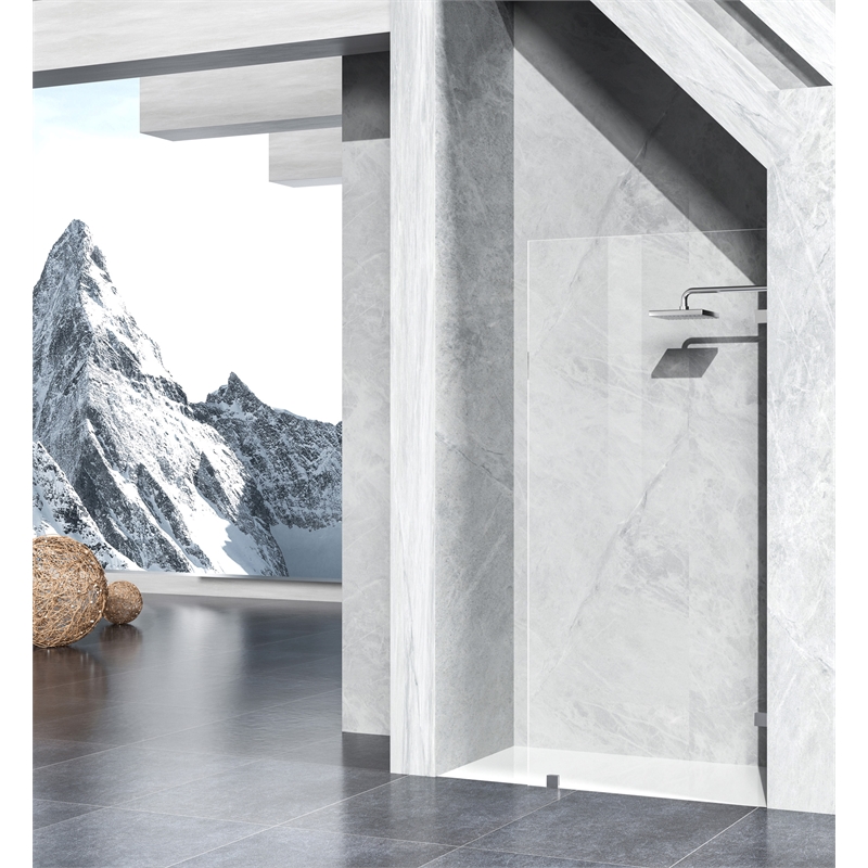 Pemberly Row Frameless Shower Door with Chrome Finish