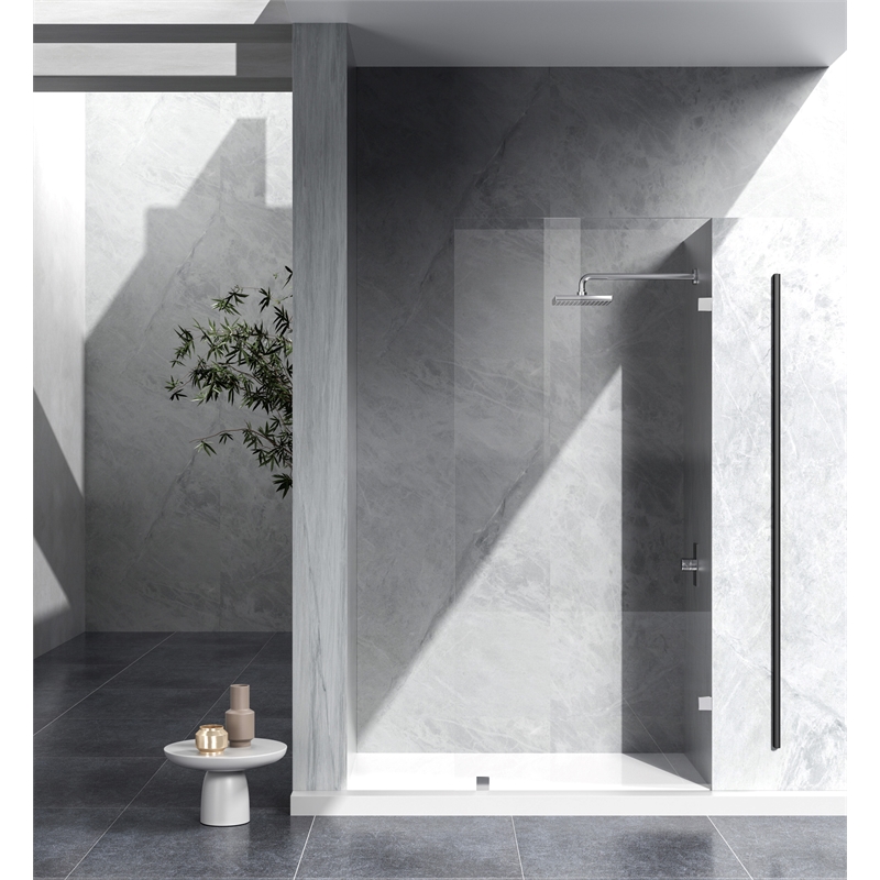 Pemberly Row Frameless Shower Door with Chrome Finish