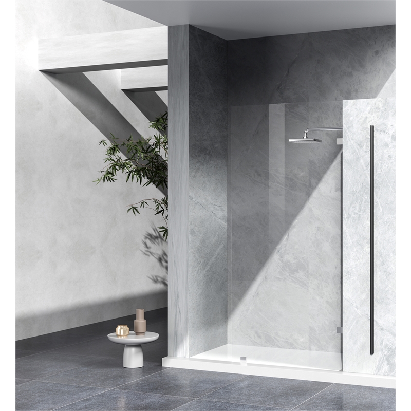 Pemberly Row Frameless Shower Door with Chrome Finish