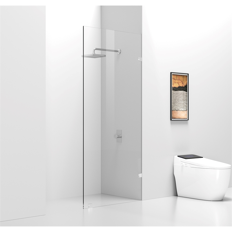 Pemberly Row Frameless Shower Door with Chrome Finish