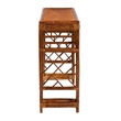 Pemberly Row Wahid Faux Tortoise Rattan Console Table in Elegant Design