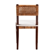 Pemberly Row Bohemian Honey Rattan and Brown Wood Dining Chair