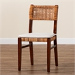 Pemberly Row Bohemian Honey Rattan and Brown Wood Dining Chair
