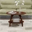 Pemberly Row Round Coffee Table with Shelf in Espresso Wood Finish