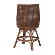 Pemberly Row Bella Swivel Rattan Counter Stool with Cushion Coffee Bean