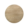 Pemberly Row 7-Piece Round Dining Table in Rustic Oak with Boucle Chairs