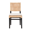 Pemberly Row Lesia Natural Rattan Dining Chair with Espresso Finish