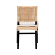Pemberly Row Lesia Natural Rattan Dining Chair with Espresso Finish