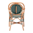 Pemberly Row Mattie Handwoven Rattan Bistro Chair in Green