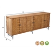 Pemberly Row Mason Solid Wood Sideboard with Geometric Pattern in Brown