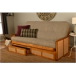 Pemberly Row Westport Full-Size Wood Futon Set with Storage in Brown