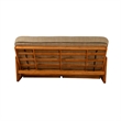 Pemberly Row Westport Full-Size Wood Futon Set with Storage in Brown