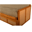 Pemberly Row Westport Full-Size Wood Futon Set with Storage in Brown