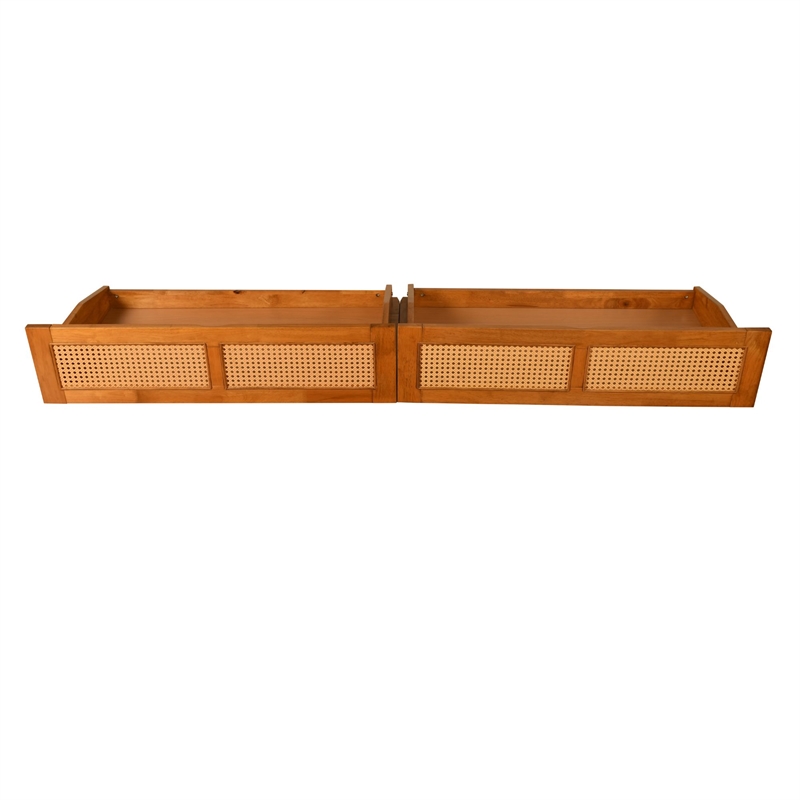 Pemberly Row Westport Full-Size Wood Futon Set with Storage in Brown