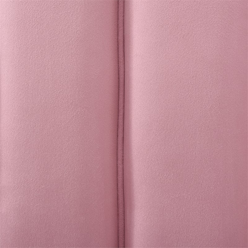 Pemberly Row Velvet Upholstered Queen Platform Bed with Wings in Pink