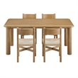 Pemberly Row 5-Piece Oak Dining Table Set in Weathered Oak Finish