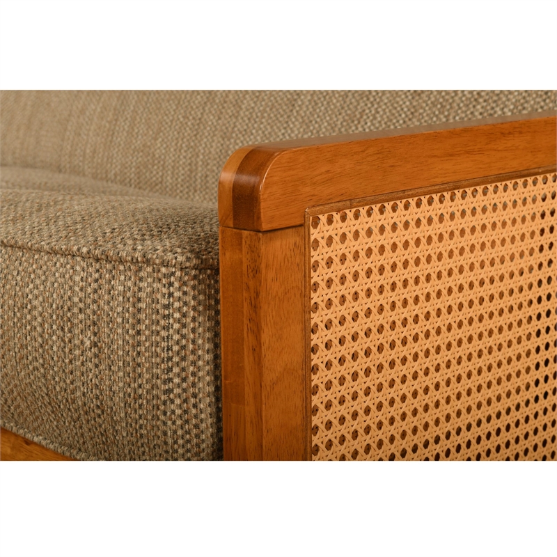 Pemberly Row Westport Full-Size Wood Futon and Aqua Coil Mattress
