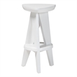 Pemberly Row Sculptural Backless Wood Counter Stool with Triangle Seat