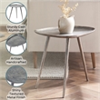 Pemberly Row Metal End Table in Silver Finish with Triangular Top